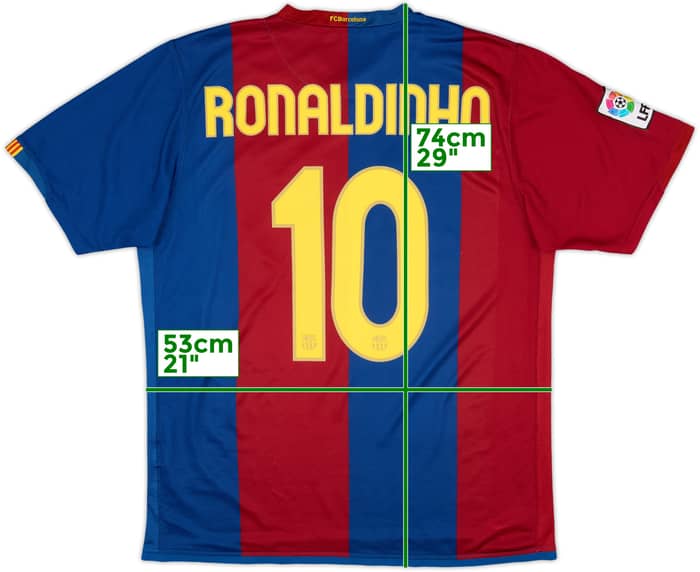 2007-08 Barcelona Home Shirt Ronaldinho #10 - 6/10 - (L)