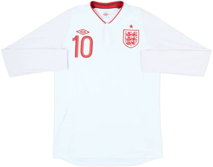 2012-13 England Home L/S Shirt Rooney #10 - 8/10 - (S)