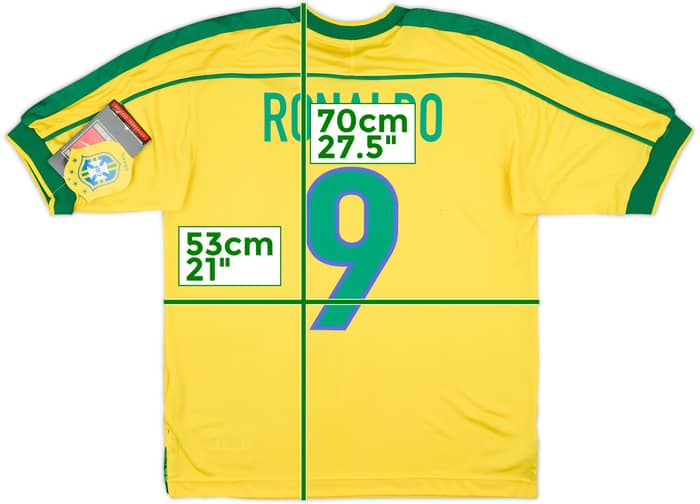 1998-00 Brazil Home Shirt Ronaldo #9 (S)