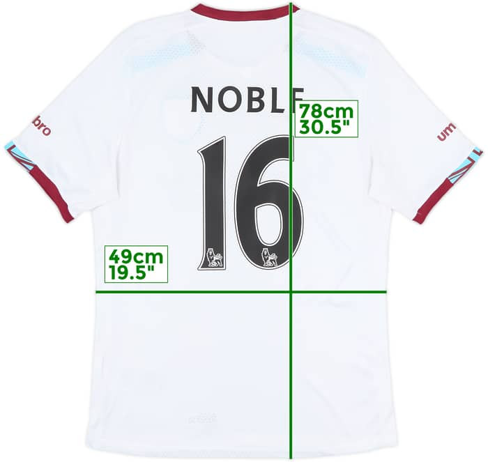 2016-17 West Ham Away Shirt Noble #16 - 9/10 - (L)