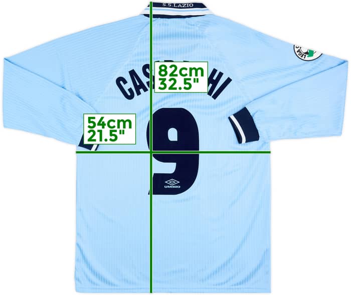 1997-98 Lazio Home L/S Shirt Casiraghi #9 - 9/10 - (L)