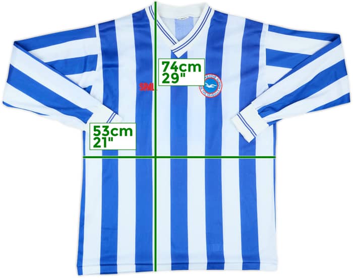 1988-89 Brighton Match Issue Home L/S Shirt #14
