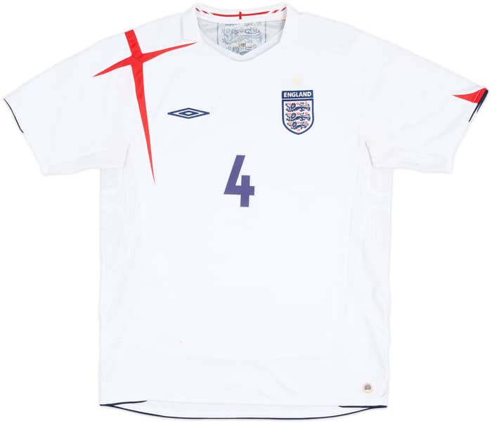 2005-07 England Home Shirt Gerrard #4 - 5/10 - (L)