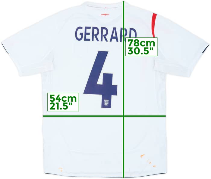 2005-07 England Home Shirt Gerrard #4 - 5/10 - (L)