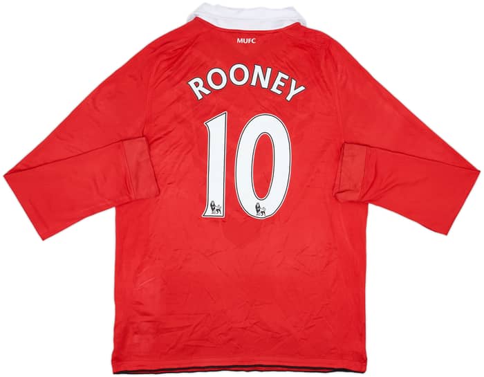 2010-11 Manchester United Home L/S Shirt Rooney #10 - 5/10 - (L)