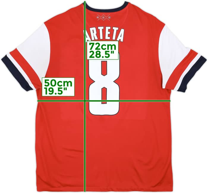 2012-14 Arsenal Home Shirt Arteta #8 - 6/10 - (XL)