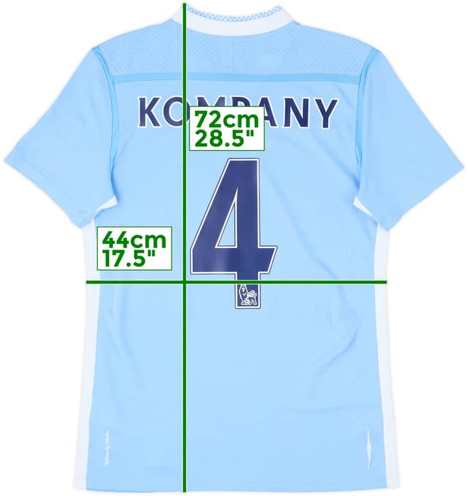 2011-12 Manchester City Home Shirt Kompany #4 - 7/10 - (S)