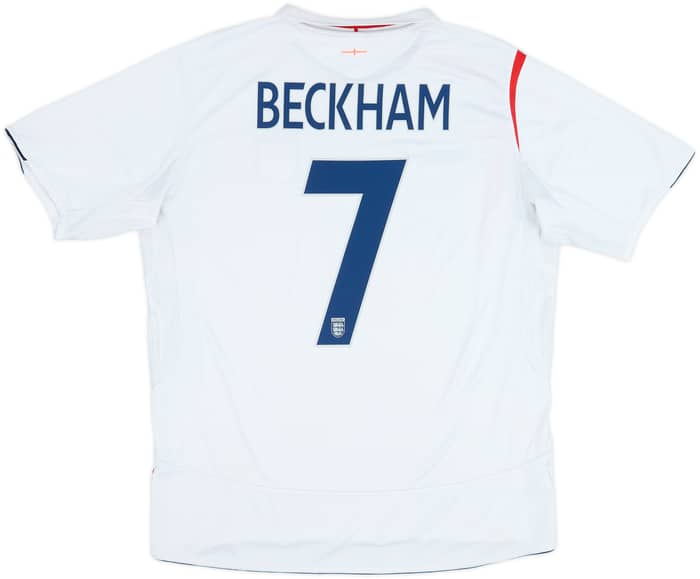 2005-07 England Home Shirt Beckham #7 - 5/10 - (XL)