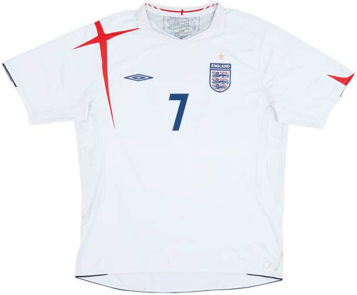 2005-07 England Home Shirt Beckham #7 - 5/10 - (XL)