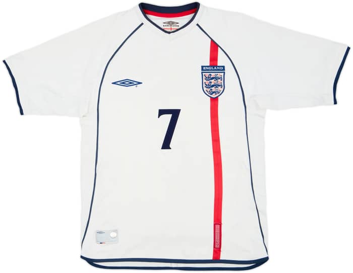 2001-03 England Home Shirt Beckham #7 - 4/10 - (S)