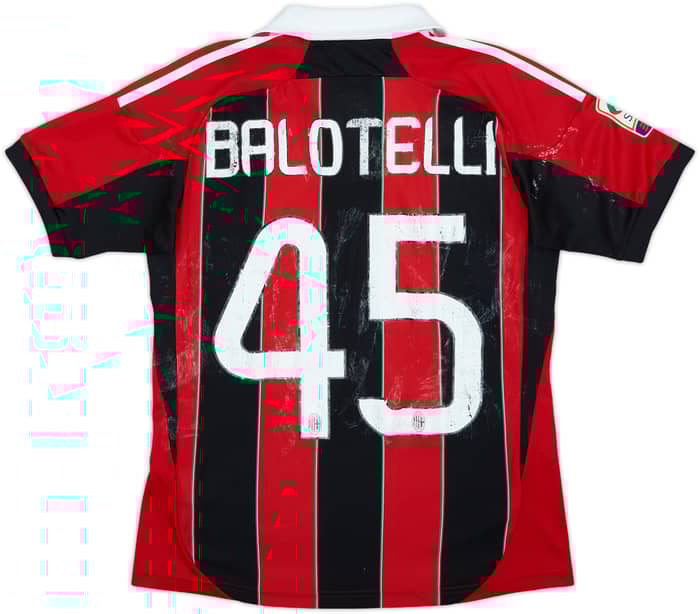 2012-13 AC Milan Home Shirt Balotelli #45 - 4/10 - (L.Boys)