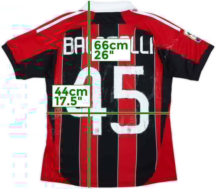 2012-13 AC Milan Home Shirt Balotelli #45 - 4/10 - (L.Boys)