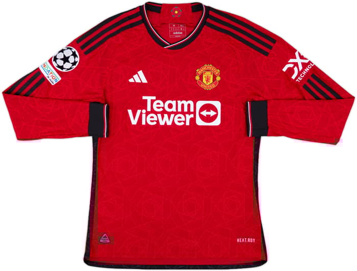 2023-24 Manchester United Authentic Home L/S Shirt Martinez #6 - 8/10 - (M)