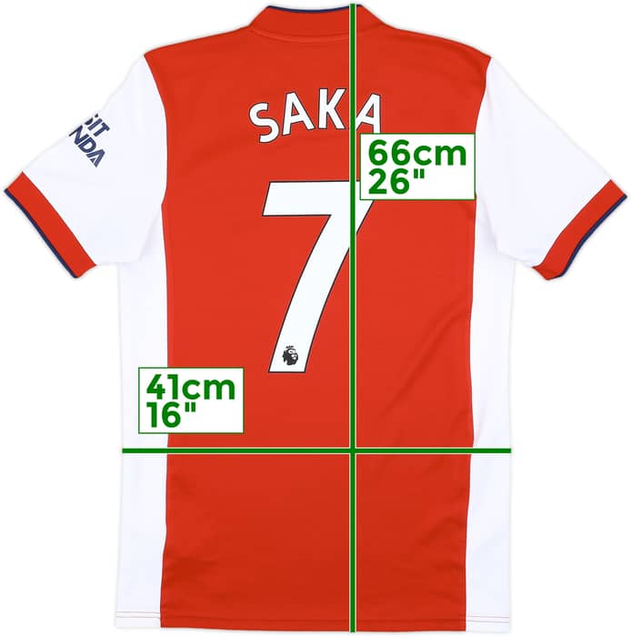 2021-22 Arsenal Home Shirt Saka #7 - 9/10 - (S)