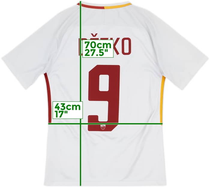 2017-18 Roma Away Shirt Dzeko #9 - 6/10 - (S)