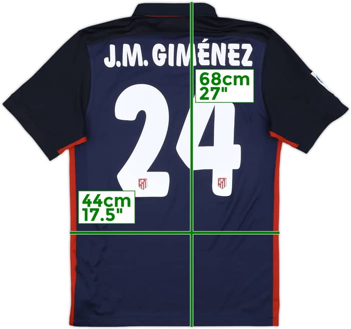 2015-16 Atletico Madrid Away Shirt J.M.Gimenez #24 - 10/10 - (S)