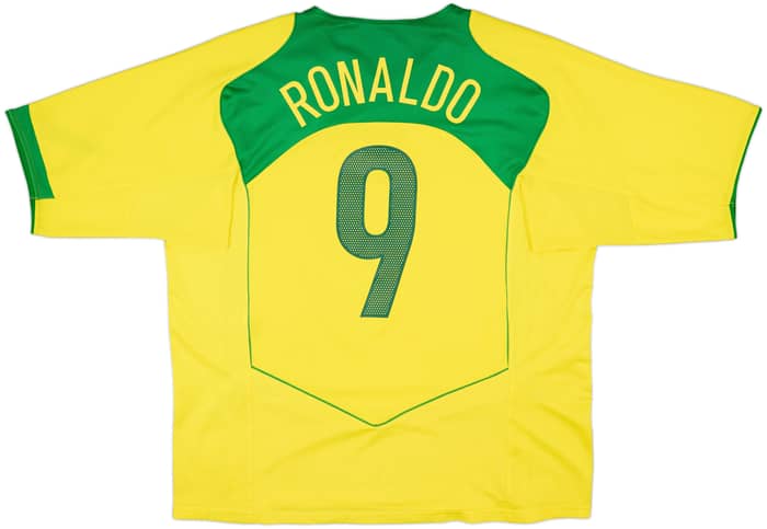 2004-06 Brazil Home Shirt Ronaldo #9 - 6/10 - (XL)