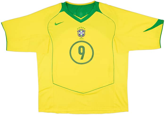 2004-06 Brazil Home Shirt Ronaldo #9 - 6/10 - (XL)