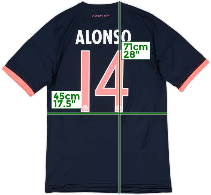 2015-16 Bayern Munich Third Shirt Alonso #14 - 10/10 - (S)