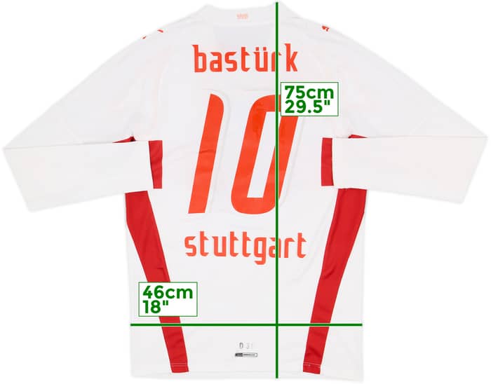 2007-08 Stuttgart Player Issue Home L/S Shirt Basturk #10 - 6/10 - (M)