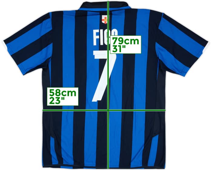 2007-08 Inter Milan Centenary Home Shirt Figo #7 - 8/10 - (XL)