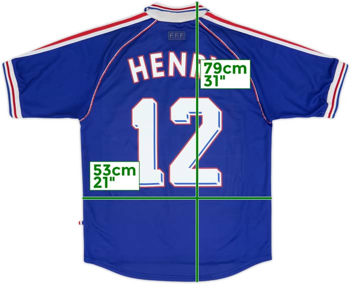 1998-00 France Home Shirt Henry #12 - 8/10 - (M)
