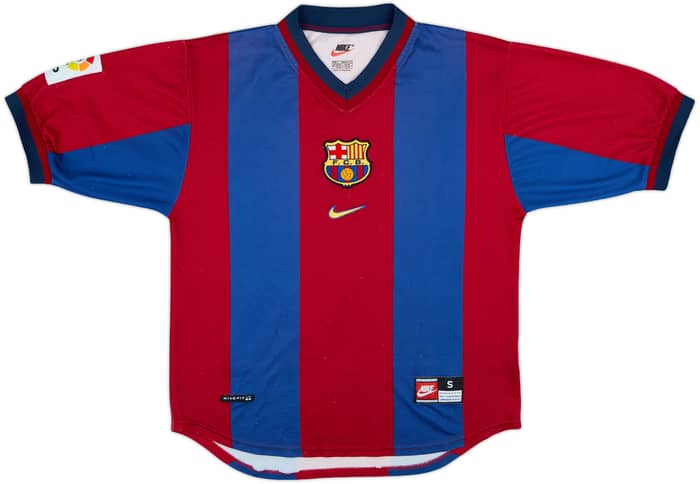 1998-00 Barcelona Home Shirt Guardiola #4 - 7/10 - (S)