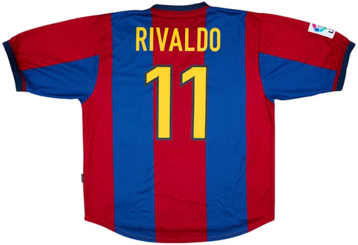 1998-00 Barcelona Home Shirt Rivaldo #11 - 9/10 - (XL)