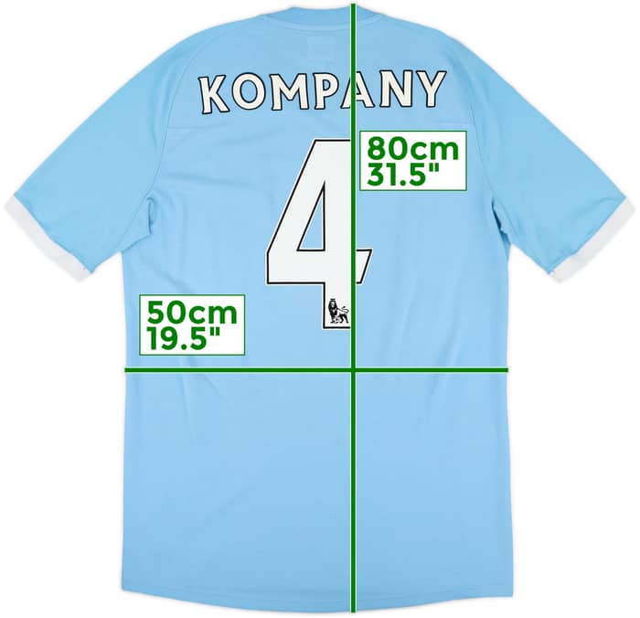 2010-11 Manchester City Home Shirt Kompany #4 - 6/10 - (M)
