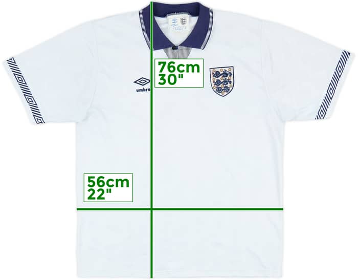 1990-92 England Home Shirt #19 (Gascoigne) - 8/10 - (L)