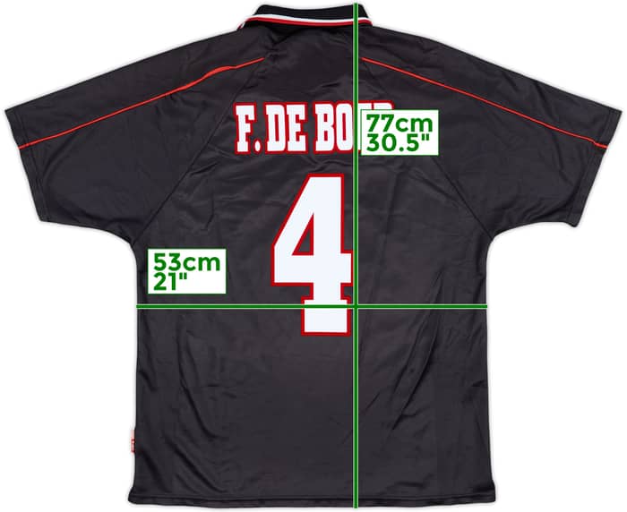 1998-99 Ajax Away Shirt F.De Boer #4 - 6/10 - (L)