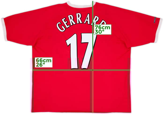 2001-03 Liverpool CL Shirt Gerrard #17 - 7/10 - (XXL)