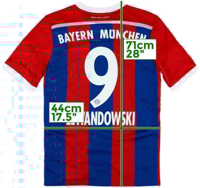 2014-15 Bayern Munich Home Shirt Lewandowski #9 - 9/10 - (XL.Boys)