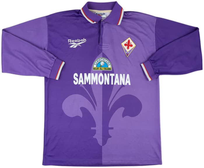 1995-96 Fiorentina Match Issue Home L/S Shirt #4