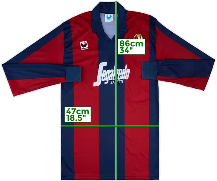 1988-89 Bologna Home L/S Shirt #4 - 8/10 - (XL)