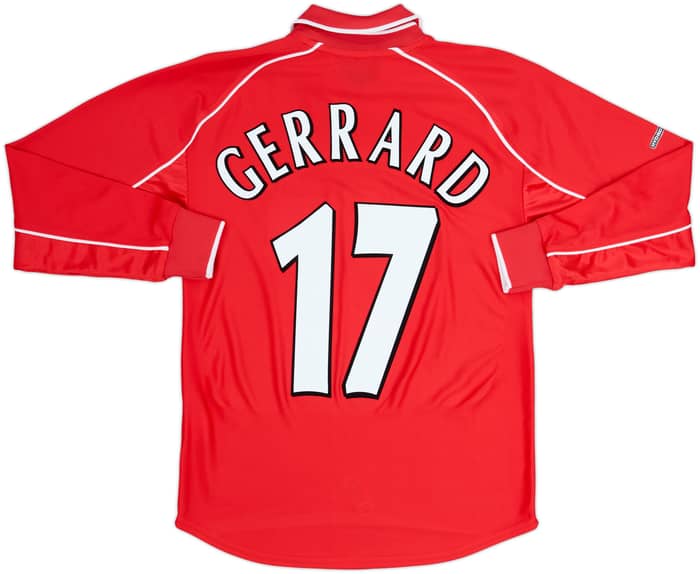 Camiseta de manga larga de local del Liverpool 2000-02 Gerrard #17 - 9/10 - (S)