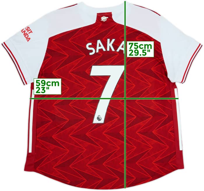 2020-21 Arsenal Authentic Home Shirt Saka #7 - 9/10 - (Women's XXL)