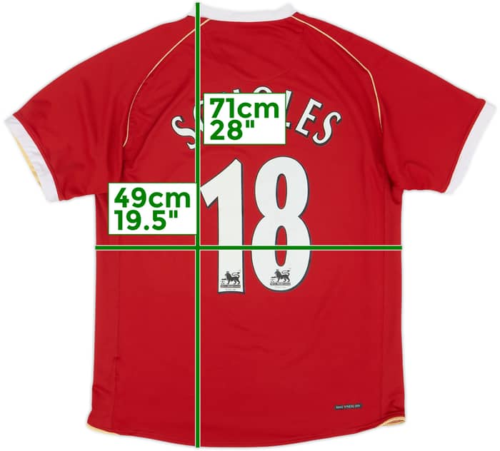 2006-07 Manchester United Local Camiseta Scholes #18 - 7/10 - (M)
