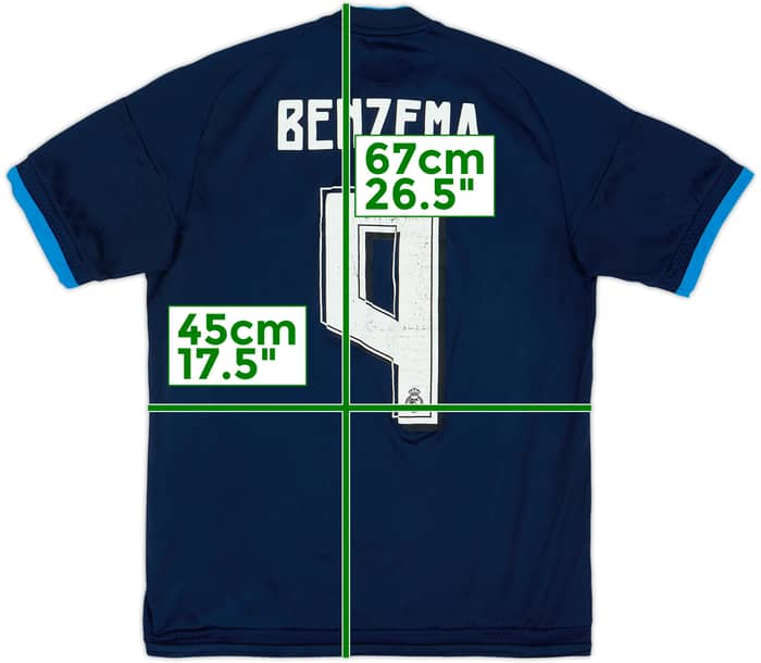 2015-16 Real Madrid Third Shirt Benzema #9 - 5/10 - (S)