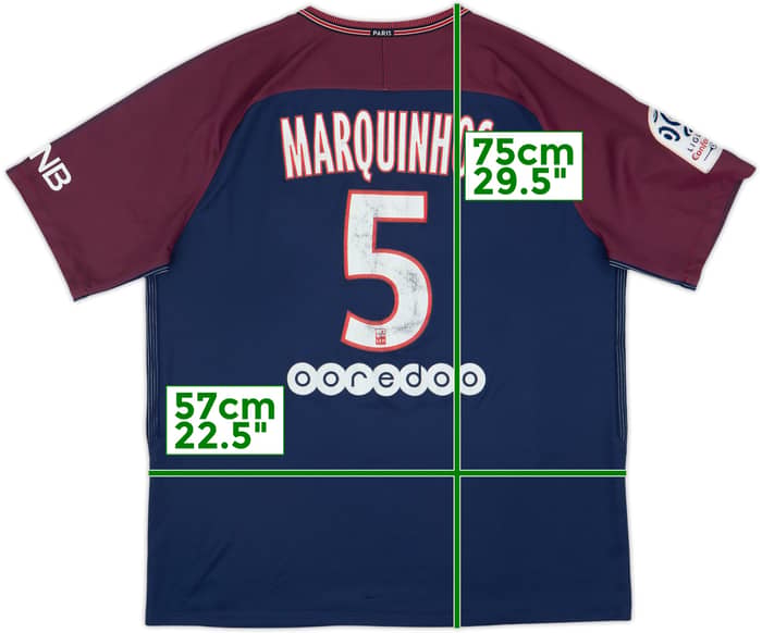 2017-18 Paris Saint-Germain Home Shirt Marquinhos #5 - 5/10 - (XL)