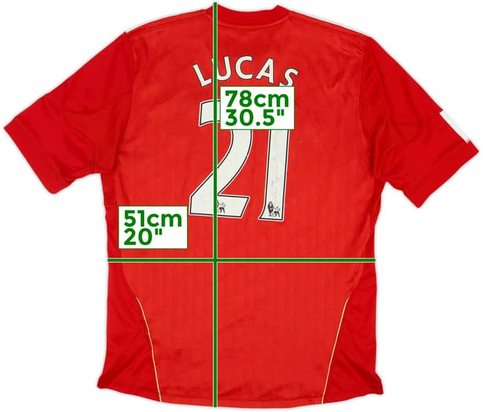 2010-12 Liverpool Home Shirt Lucas #21 - 5/10 - (L)
