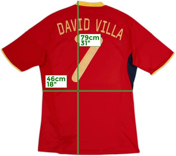 2009 Spain Home Shirt David Villa #7 - 8/10 - (M)