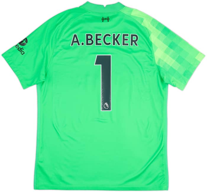 2021-22 Liverpool GK S/S Shirt A.Becker #1 - 8/10 - (L)