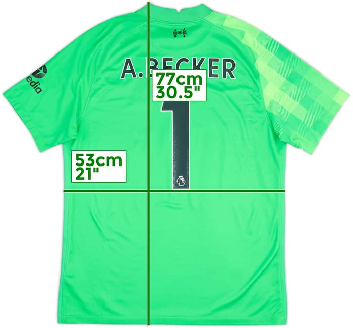 2021-22 Liverpool GK S/S Shirt A.Becker #1 - 8/10 - (L)