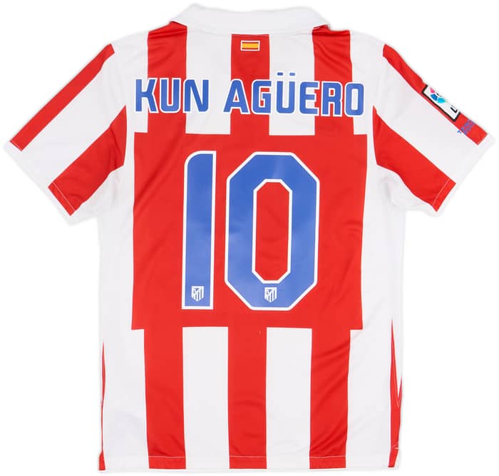2010-11 Atletico Madrid Home Shirt Kun Aguero #10 - 6/10 - (S)
