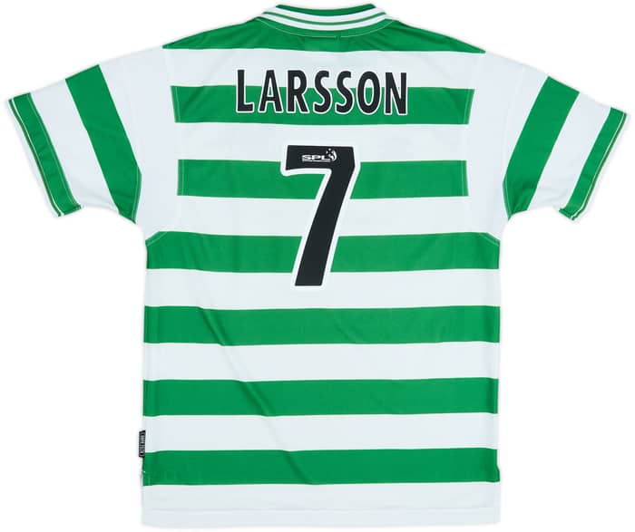 1999-01 Celtic Home Shirt Larsson #7 - 7/10 - (L)