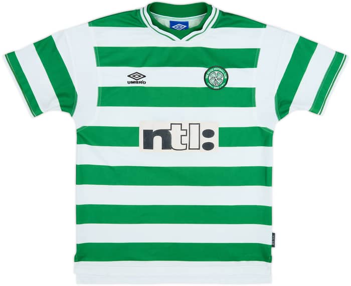 1999-01 Celtic Home Shirt Larsson #7 - 7/10 - (L)
