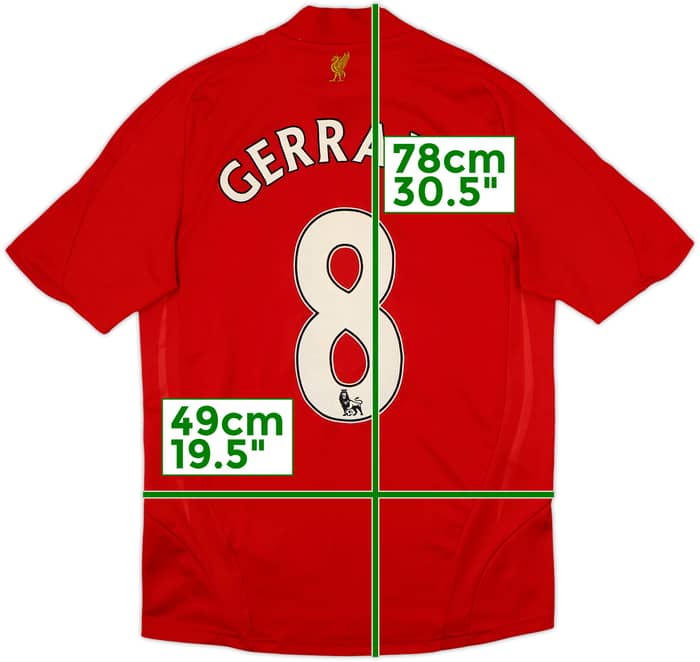 2008-10 Liverpool Home Shirt Gerrard #8 - 8/10 - (S)