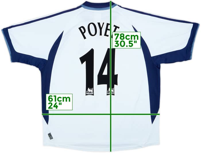2001-02 Tottenham Home Shirt Poyet #14 - 7/10 - (XL)
