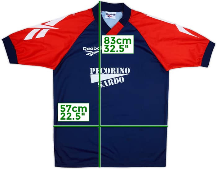 Camiseta Reebok de entrenamiento del Cagliari 1996-97 - 9/10 - (XL)